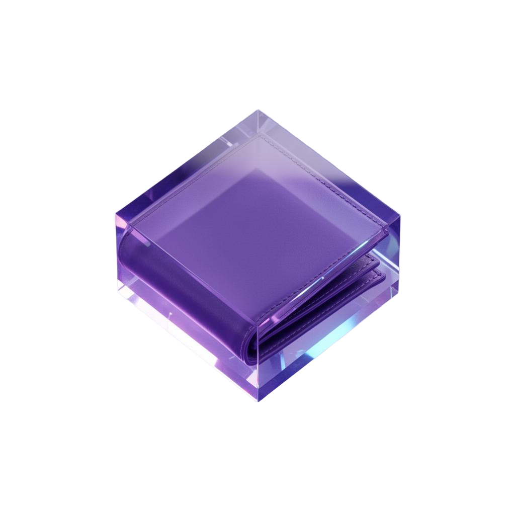 Translucent purple wallet crystal